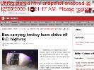 CBC News  British Columbia  Bus carrying hockey team slides off BC highway
