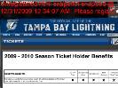 20092010 Lightning Season Ticket Holder Benefits  Tampa Bay Lightning  Tickets